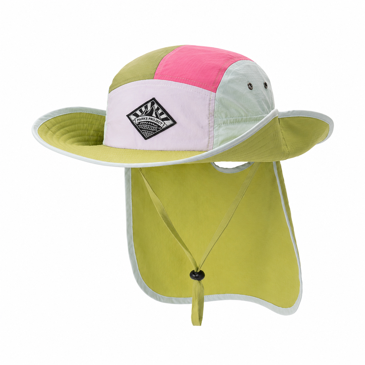 custom color blocked patch logo sun protection waterproof foldable bucket hat