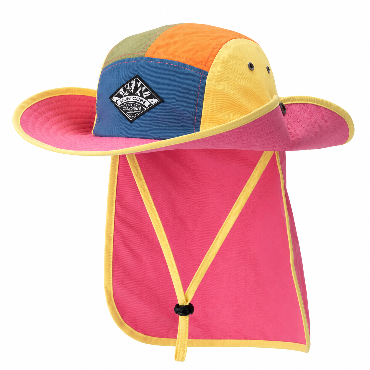 custom color blocked patch logo sun protection waterproof foldable bucket hat