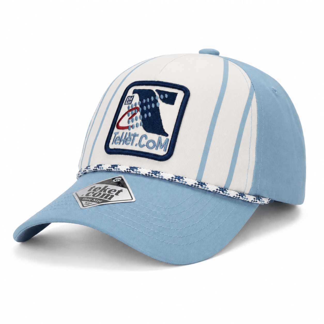 custom striped color blocked drawstring embroidered baseball cap