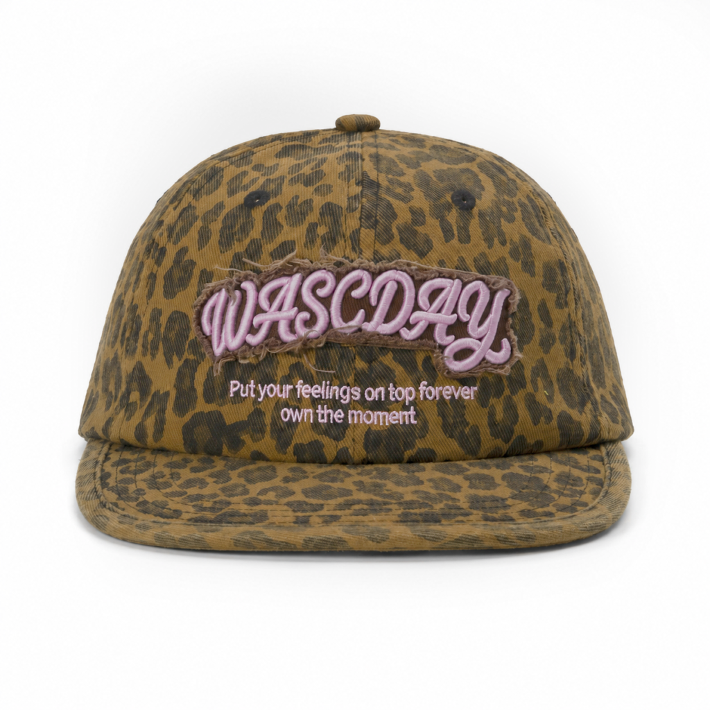 custom leopard print embroidered sun protection flat brim baseball cap
