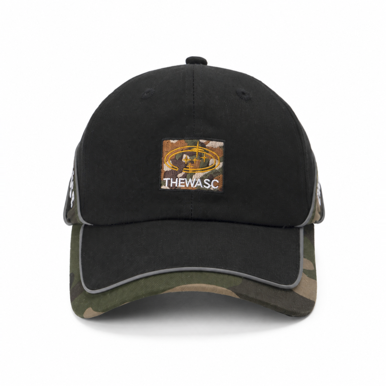 custom double brim color blocked embroidered baseball cap