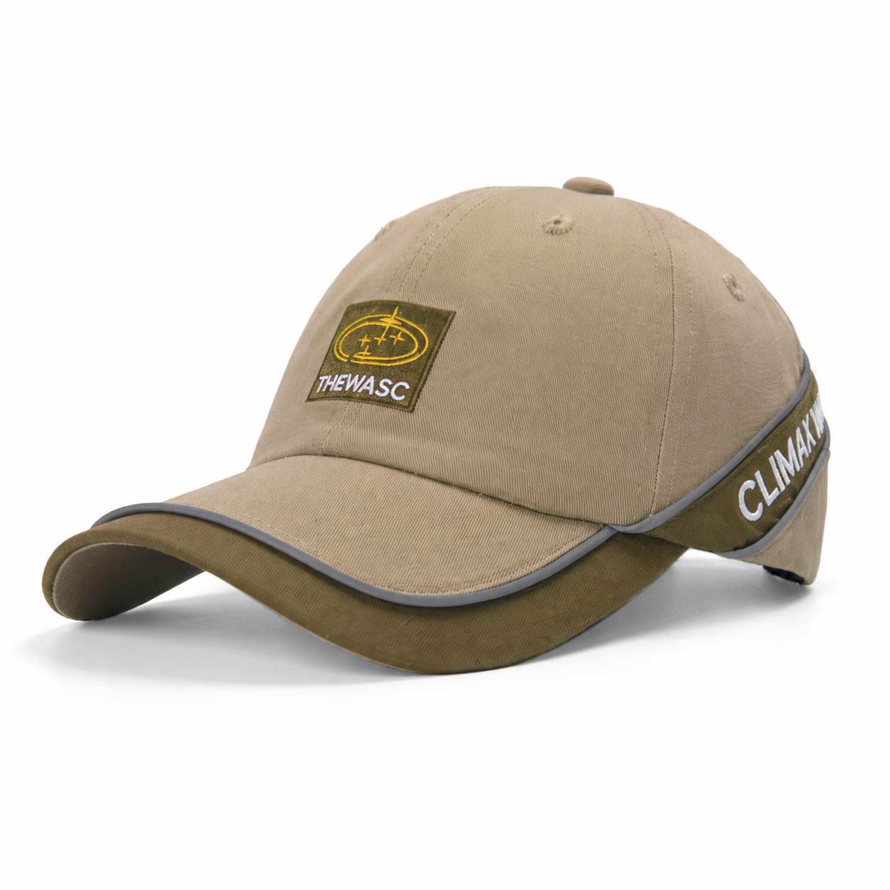 custom double brim color blocked embroidered baseball cap