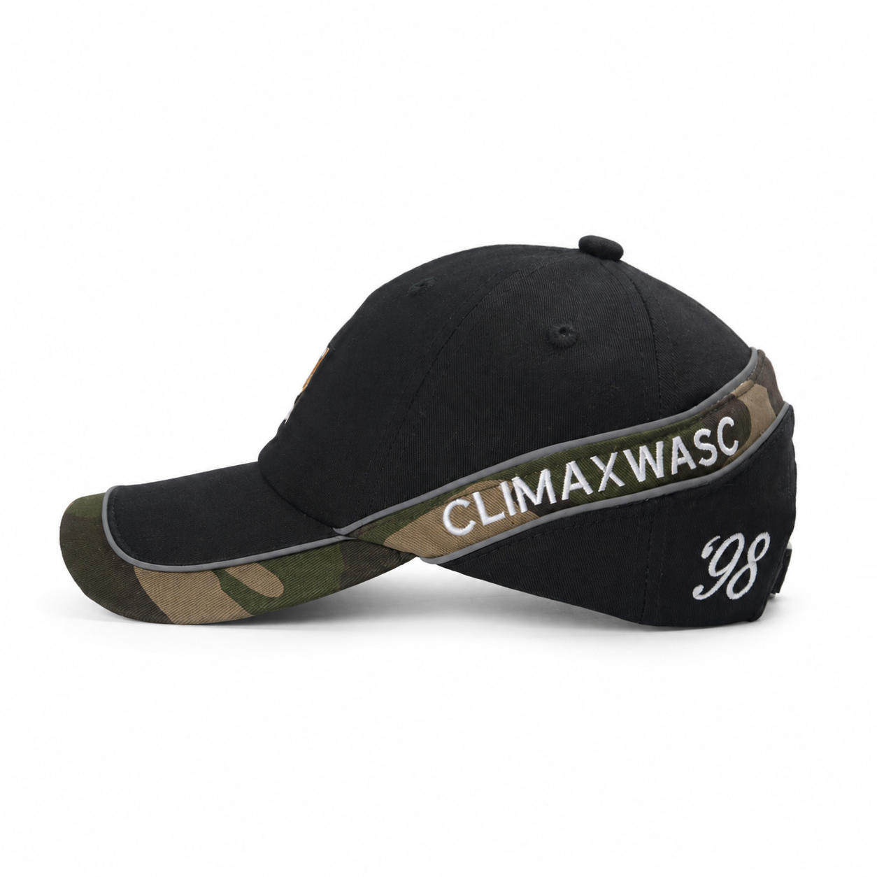 custom double brim color blocked embroidered baseball cap