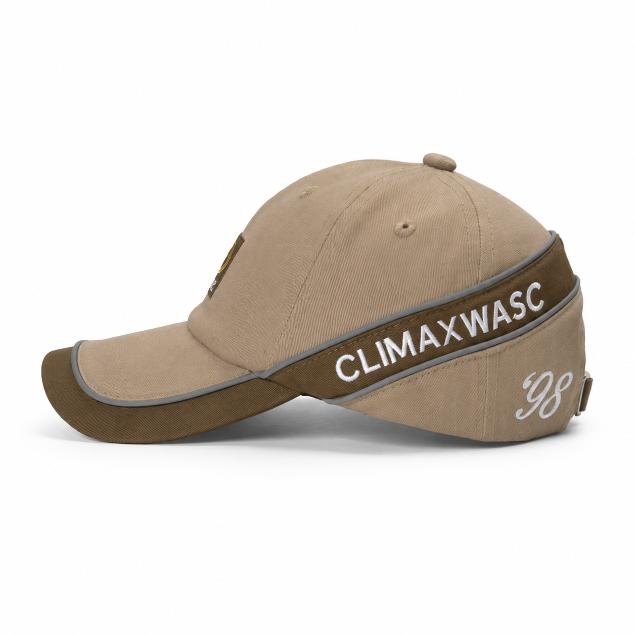 custom double brim color blocked embroidered baseball cap