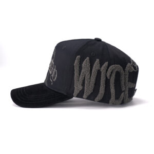 custom 5 panel snapback hat with 3d embossed silicone logo