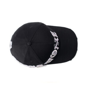 custom 5 panel cap with 3d embroidery & crystal rhinestones