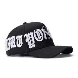 custom 5 panel cap with 3d embroidery & crystal rhinestones