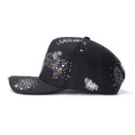 custom 5 panel cap with 3d embroidery & rhinestones