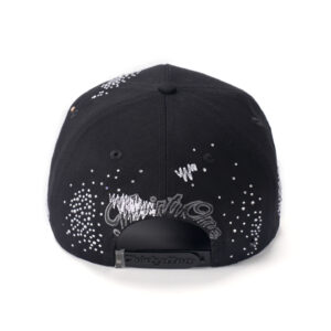 custom 5 panel cap with 3d embroidery & rhinestones