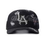custom 5 panel cap with 3d embroidery & rhinestones