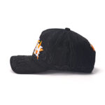 custom 5 panel cap with oversized embroidery