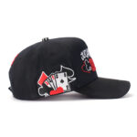 custom 5 panel cap with spade embroidery & crystal rhinestones