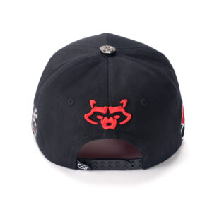 custom 5 panel cap with spade embroidery & crystal rhinestones