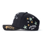 custom 5 panel cap with star embroidery & rhinestones