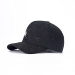 custom 5 panel cap with star studs, embroidery & rhinestones