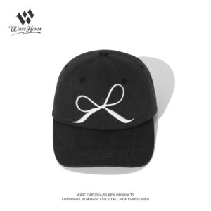 custom baseball cap with bow embroidery