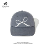 custom baseball cap with bow embroidery