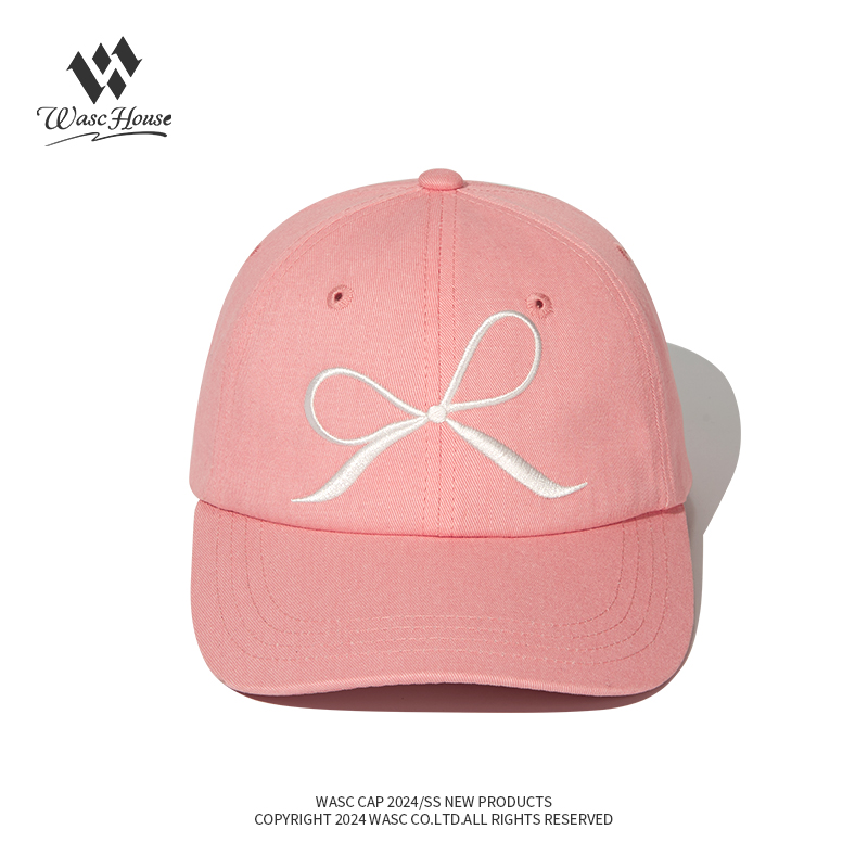 custom baseball cap with bow embroidery