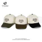 custom color block baseball cap with embroidery