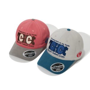 custom color block baseball cap with letter embroidery