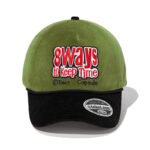 custom color block corduroy baseball cap with letter embroidery