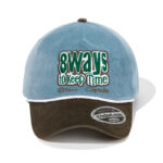 custom color block corduroy baseball cap with letter embroidery