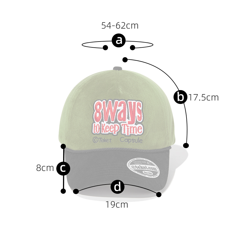 custom color block corduroy baseball cap with letter embroidery