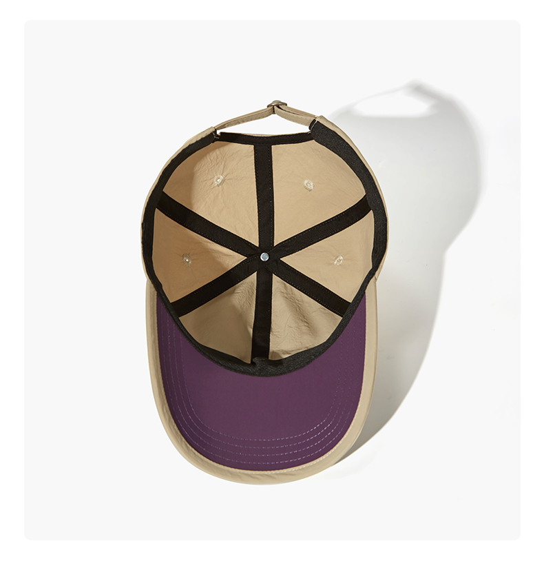 custom color block quick dry baseball cap with butterfly embroidery