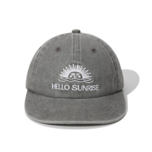 custom flat brim baseball cap with sun embroidery