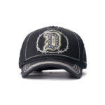 custom vintage 5 panel cap with embroidery, print & crystal rhinestones