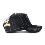 custom vintage 5 panel cap with embroidery, print & crystal rhinestones