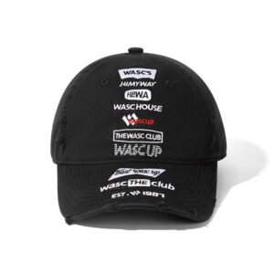 custom vintage ripped baseball cap with all over embroidery