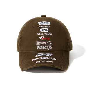 custom vintage ripped baseball cap with all over embroidery
