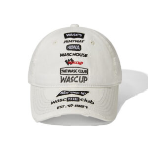 custom vintage ripped baseball cap with all over embroidery