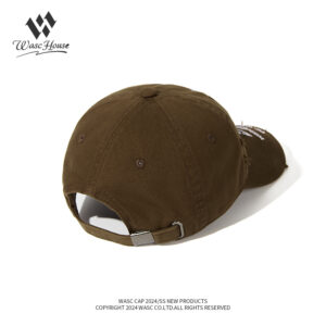 custom vintage ripped baseball cap with all over embroidery