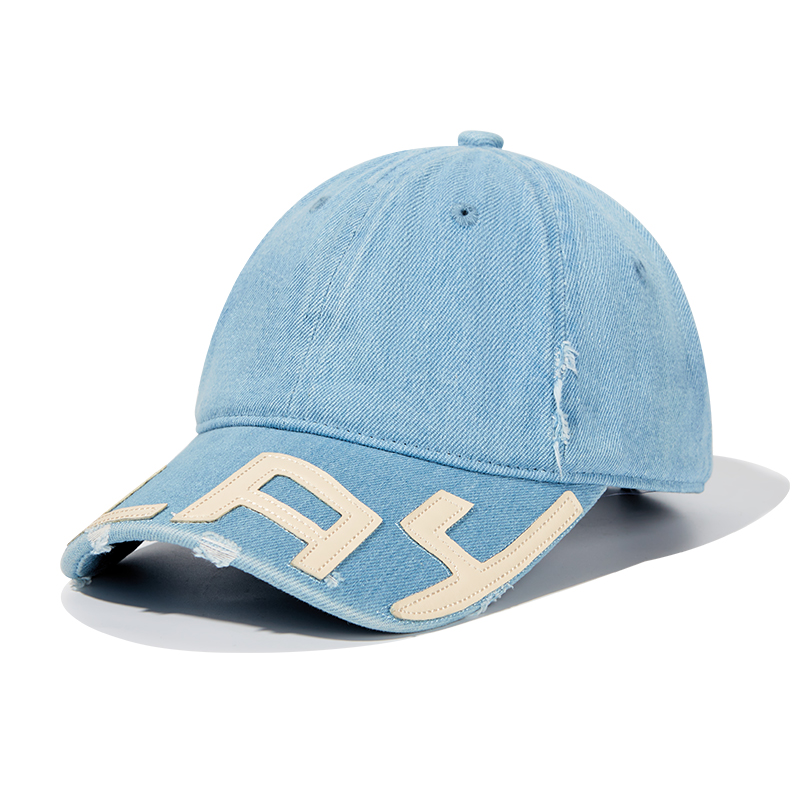 custom vintage washed baseball cap with applique embroidery