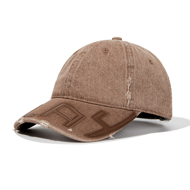 custom vintage washed baseball cap with applique embroidery
