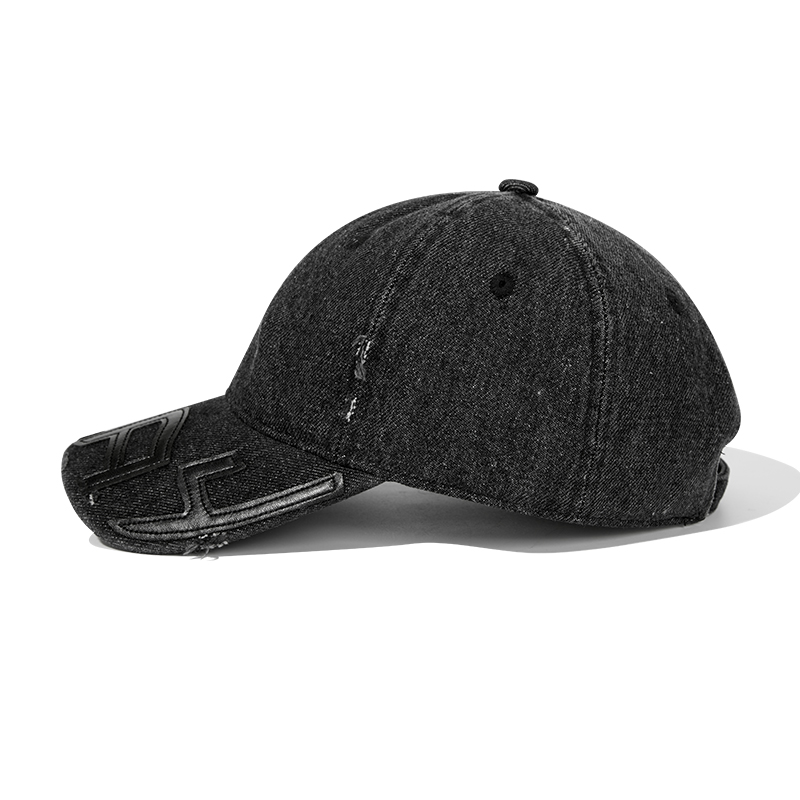 custom vintage washed baseball cap with applique embroidery