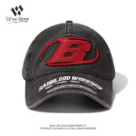 custom vintage washed baseball cap with embroidery & print
