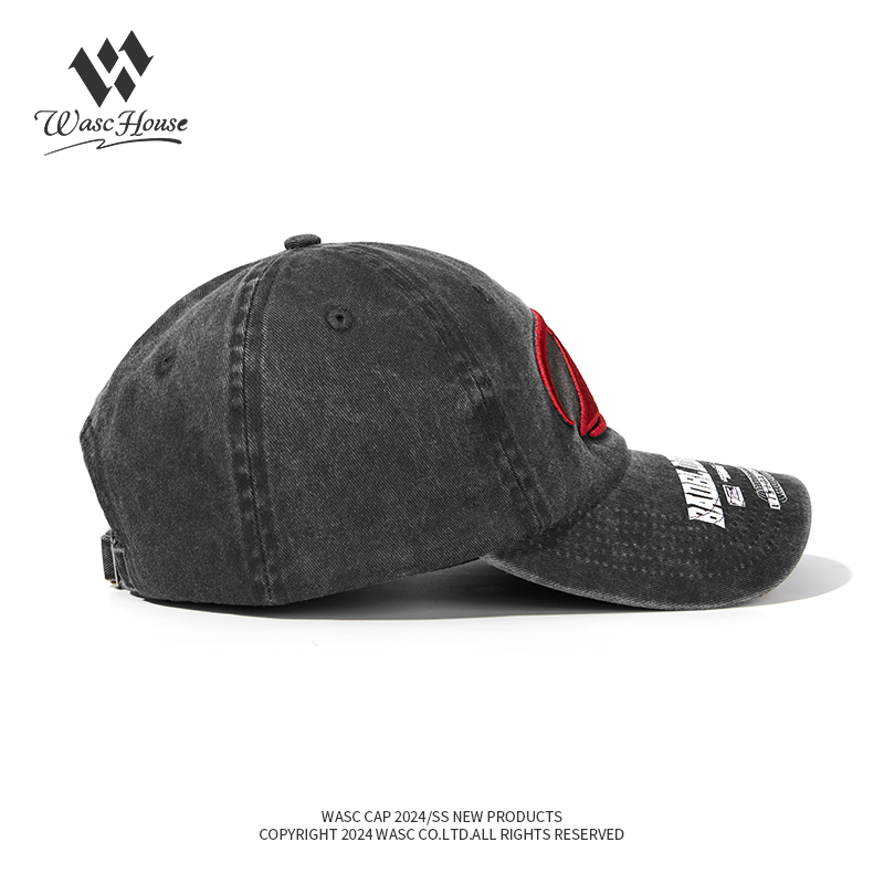 custom vintage washed baseball cap with embroidery & print