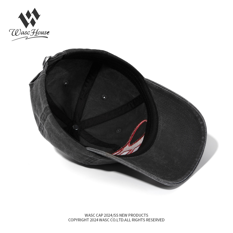 custom vintage washed baseball cap with embroidery & print