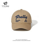 custom vintage washed baseball cap with letter embroidery