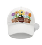 custom washed baseball cap with floral embroidery