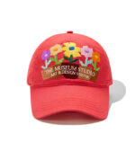 custom washed baseball cap with floral embroidery