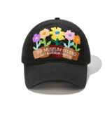 custom washed baseball cap with floral embroidery