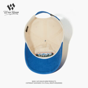 custom washed baseball cap with snow mountain embroidery