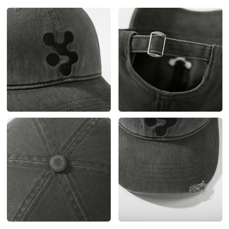 custom washed vintage baseball cap with flat embroidery