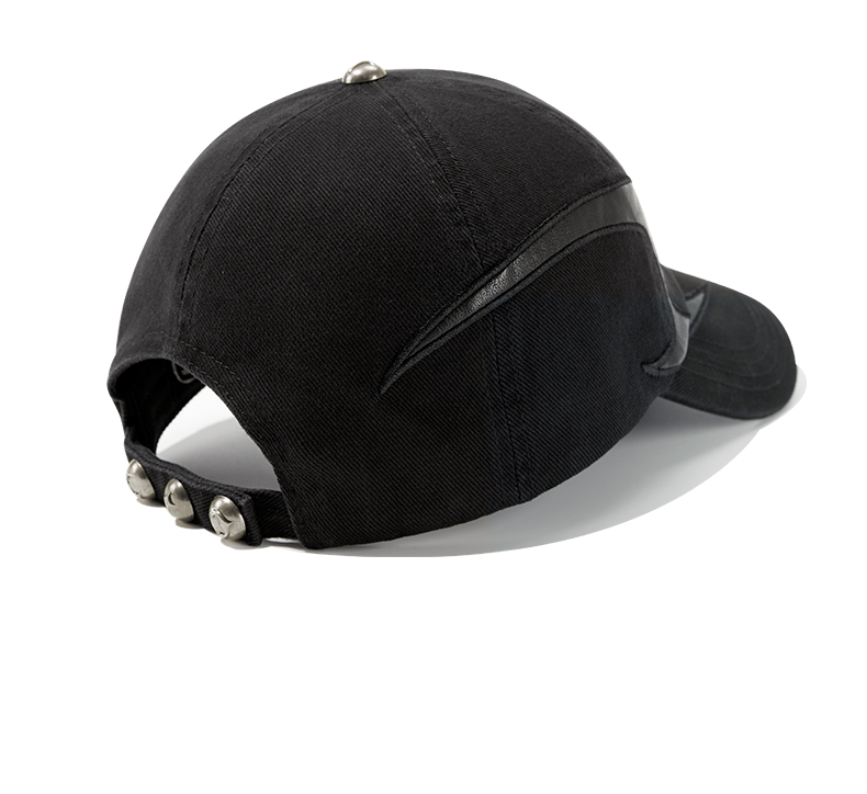 custom washed vintage baseball cap with leather patch