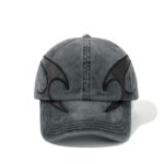custom washed vintage baseball cap with leather patch