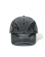 custom washed vintage baseball cap with leather patch